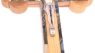Holy Land Market Thick Grade A Olive Wood 14 Stations Crucifix with Samples and Mother of Pearls Decoration (18 cm or 7 inches)
