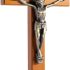 KUXBET Crucifix Wall Cross Wooden Jesus Christ Catholic Hanging Wall Cross for Home Decor 10 Inch Cross For Wall Golden Oak (10″ L x 4.9″ W)