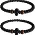 Orthodox Prayer Rope Bracelet, 2-Pack Black Chotki Komboskini, Christian Prayer Beads with Cross Orthodox Prayer Rope Bracelet, 2-Pack Black Chotki Komboskini, Christian Prayer Beads with Cross