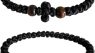 Orthodox Prayer Rope Bracelet, 2-Pack Black Chotki Komboskini, Christian Prayer Beads with Cross