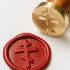 Orthodox Cross Wax Seal Stamp 25mm with Wooden Handle 8.9cm, Religious Brass Seal for Orthodox Christian Letters, Church Documents, Wedding Invitations, Holy Gifts, Prayer Journals, Collectibles