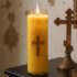 Pure Beeswax Prayer Candles – 7 Day Devotional Candles in Glass with 100 Hours Long Burn Time, Honey Fragrance Religious Candles Catholic for Memorials, Vigil, Church