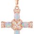 Barzel 18K Gold Plated Created Opal Cross with Chain, 18 Inches with 2 Inches Extension