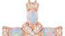 Barzel 18K Gold Plated Created Opal Cross with Chain, 18 Inches with 2 Inches Extension