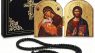 Kigeli 1 Set Orthodox Christian Pocket Diptych Icon and Prayer Rope Folding Mini Travel Orthodox Icon Greek Cross Prayer Rope for Religious Gifts(Theotokos Eleousa and Christ Pantocrator)