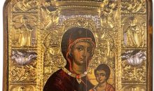 Mastic of Chios Blessed Wooden Greek Christian Orthodox Handmade Icon Virgin Mary Soumela Solid Wood (13cm or 5,2 in)