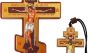 2 pcs Orthodox Wall Cross Wooden Christian Greek Crucifix 8'' Small Car Icon 3,1''