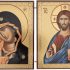 Orthodox Icon Diptych – Theotokos and Christ Pantocrator – Byzantine Christian Icons for Home, Prayer Corner, or Travel – Religious Gift – 5.3 Inch (Our Lady of the Don and Christ Pantocrator)