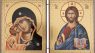 Orthodox Icon Diptych – Theotokos and Christ Pantocrator – Byzantine Christian Icons for Home, Prayer Corner, or Travel – Religious Gift – 5.3 Inch (Our Lady of the Don and Christ Pantocrator)