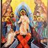 Wooden Greek Christian Orthodox Wood Icon of the Resurrection / A0 Wooden Greek Christian Orthodox Wood Icon of the Resurrection / A0