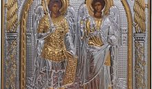 Archangels Michael & Gabriel Silver Orthodox Icon/Greek/Handmade