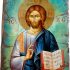 Iconsgr Handmade Greek Christian Orthodox Wood Icon of Jesus Christ On Canvas / M17 Iconsgr Handmade Greek Christian Orthodox Wood Icon of Jesus Christ On Canvas / M17