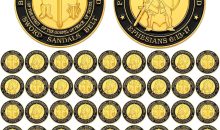 Tondiamo 24 Pcs Put on The Whole Armor of God Coins for Fathers Day Gifts Christian Challenge Coin Souvenirs Prayer Commemorative Gift Round Gold Mental Gift for Men Women Religious Church Party