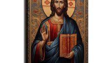 Orthodox Icon of Jesus Christ The Savior Poster Robert Frost Poem Poster Art Canvas Painting HD Painting Printing Artwork for Bedroom Wall Home Decoration (16×24inch_Unframed)