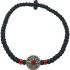 Blessed Greek Christian Orthodox Handmade Prayer Rope From Mt.Athos (Komboskoini Chotki) Thin Black ICXC Nika