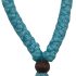 1Pc Handmade Christian 33 Knot Orthodox Greek Omboskoini Prayer Rope Protection Blessing Cross Charm Tassel Car Hanging Charm (Turquoise Blue)
