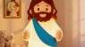 magical JD Little Jesus Night Light, Mini Silicone Jesus Lamp, Dimmable Rechargeable Touch Bedside Lamp for Nursery & Kids, Ideal Religious Gift for Christmas, Easter and Baptism (Blue)