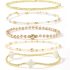 Gold Beaded Bracelets Stack for Women Stackable 14K Gold Plated Beads Ball Cross Bracelet Boho Christian Jewelry Faith Friendship Birthday Gifts for Women