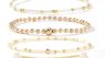 Gold Beaded Bracelets Stack for Women Stackable 14K Gold Plated Beads Ball Cross Bracelet Boho Christian Jewelry Faith Friendship Birthday Gifts for Women