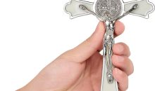 VINETEN Saint Benedict Enamel Crucifix- Crucifix Wall Cross Metal- 8 Inch
