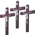CHENGXIN Catholic Crucifix Wall Cross 3 Pack, Small Wooden Cross with Jesus for Home Decor, 4.7 inches