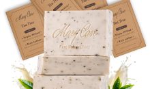 Mary Case Goat Milk & Tea Tree Bar Soap Set of 4 | Natural Soap with Olive, Coconut & Tea Tree Oils + Dried Tea Tree Leaves | Bath Soap for Men & Women | Gentle Cleansing, Purifying & Balancing Skin