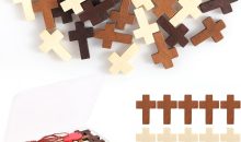 50/120/200 PCS 3 Colors Mini Wooden Prayer Cross Pendants, DIY Craft Charms