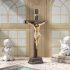 Magicsculp 10.8″ H Jesus Crucifix Statue – Resin Standing Wall Cross Decoration, Praying Religious Figurine Jesus Christ Catholic Display, Hanging or Tabletop with Stand for Home Decor