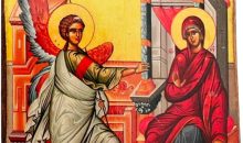 Wooden Greek Christian Orthodox Wood Icon of the Annunciation / A0