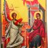 Wooden Greek Christian Orthodox Wood Icon of the Annunciation / A0