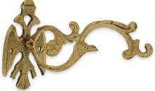 BlessedMart Byzantine Wall Mount Bracket for Orthodox Vigil Lamps 17cm (6.69″) – Metal Hook Holder for Vigil Lamps with Double-Headed Eagle Design