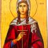 Handmade Greek Orthodox Icon of Saint Kyriaki – Wooden Byzantine Religious Icon – 3.5×2.8 in (9×7 cm) – Handcrafted Christian Wall Art – Traditional Greek Devotional Gift / A0