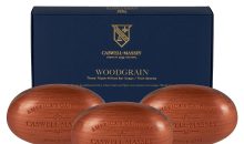 Caswell-Massey Triple Milled Heritage Woodgrain Sandalwood Three-Soap Set, Scented & Moisturizing Bath Soap, Made In The USA, 3 Count (Pack of 1)