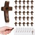 Brevynx Handmade 25Pcs Pocket Wooden Cross Fidget in bulk with Organza Bags – Stress Relief Cross My Heart for Christian, Religious Easter Day Gifts,Father’s Day for Church