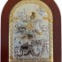 (A-3/004/G/K) Saint George Byzantine, 925° Sterling Silver Orthodox Christian Icon/Greek Handmade (red, 5 1/2×4)
