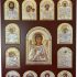 Silver Canvas Guardian Angel Iconostasis Orthodox Christian Icon, 925 Sterling Silver Byzantine Greek Handmade Wall Decor, Red, 13 x 8.5 in (IC-1/007/GK)
