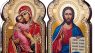 Religious Gifts Christ Madonna and Child Catholic Orthodox Russian Icon Diptych 7 3/8 Inch, Dome Shape