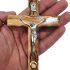 Zuluf 4.7″ Olive Wood Catholic Wall Cross with Crucifix and Holy Land Stone Christian Gift Handmade Israel CRS046