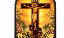 TALPGOD Russian Orthodox Icons of Jesus Christ Stand Catholic Byzantine Crucifix Ornament Statue – Orthodox Cross Acrylic Tabletop Décor for Home Altar & Desk,Christian Gifts for Women & Men