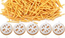 Conelist 1010 Pcs Beeswax Candle Wicks and Cork Floats for Orthodox Vigil Oil Lamps Floating Wicks for Oil Candles Candle Wick with Cork Floats for Home Church Altar Prayer Corner