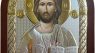Silver Canvas Jesus Christ Byzantine Icon, 925 Sterling Silver Handmade Orthodox Religious Wall Decor with Wood Frame, Greek Christian Icon, 8