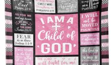 CUJUYO Christian Gifts for Women Blanket 60″x50″ – I Am a Child of God Blankets – Inspirational Religious Birthday Catholic Spiritual & Baptism Confirmation Gifts for Girls
