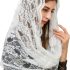 PAMOR Infinity Chapel Veil Floral Latin Mass Head Covering Lace Scarf Mantilla Veils for Church