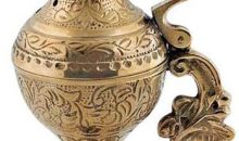 Greek Orthodox Censer, Brass Incense Burner with Engraved Cross (7698-b/2) Greek Orthodox Censer, Brass Incense Burner with Engraved Cross (7698-b/2)
