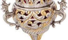 Orthodox Greek Christian Bronze Hanging Votive Vigil Oil Lamp with Chain and Red Glass – 9503gn Orthodox Greek Christian Bronze Hanging Votive Vigil Oil Lamp with Chain and Red Glass – 9503gn