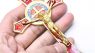 Bovemee Saint Benedict Benedictine Red Enamel 4.7X2.7 Inch Protection Wall Crucifix Cross Catholic San Benito Medalla Prayer Decoration