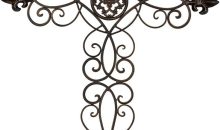 Retrome 28″ H Large Cross Wall Decor, Fleur-De-Lis Metal Wall Cross Retrome 28″ H Large Cross Wall Decor, Fleur-De-Lis Metal Wall Cross