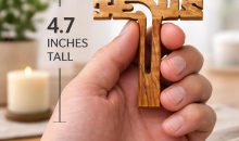 Zuluf 4.7 Inch Olive Wood Wall Cross Jesus Christian – Handmade Carved Wooden Crucifix from Jerusalem Israel, Religious Hanging Decor Gift CRS013