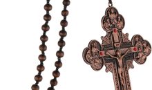 COTTVOTT Wood Rosary Beads Jesus Crucifix Necklace for Men Large Twelve Apostles Holy Trinity Cross Pendant Necklace Prayer Rosary COTTVOTT Wood Rosary Beads Jesus Crucifix Necklace for Men Large Twelve Apostles Holy Trinity Cross Pendant Necklace Prayer Rosary