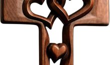 Hand-Carved Intertwined Hearts 9.84 inches Wooden Wall Cross for Wall Sacred, Mothers Day Gifts for Mom ,Handmade Hanging Cross Heart-Shaped Decoration Marriage Wedding Valentine Wood Decorative Gift Hand-Carved Intertwined Hearts 9.84 inches Wooden Wall Cross for Wall Sacred, Mothers Day Gifts for Mom ,Handmade Hanging Cross Heart-Shaped Decoration Marriage Wedding Valentine Wood Decorative Gift